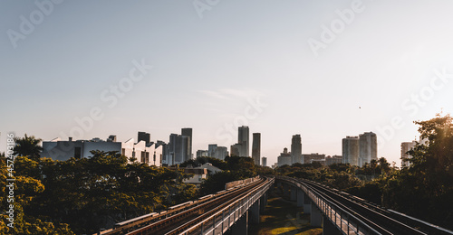 railway in the morning Miami Florida