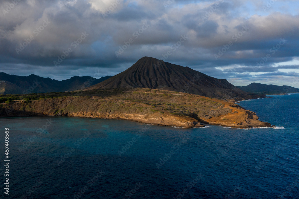Striking shot of the leeward side of of the island of O'ahu