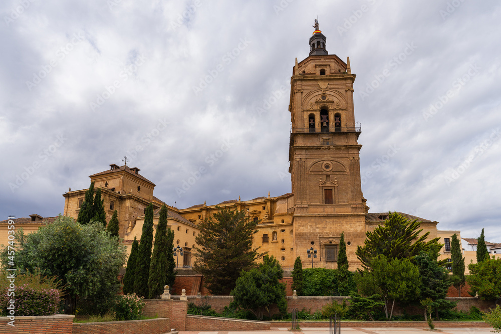 View of the cathedral of Guadix in the province of Granada in Spain 