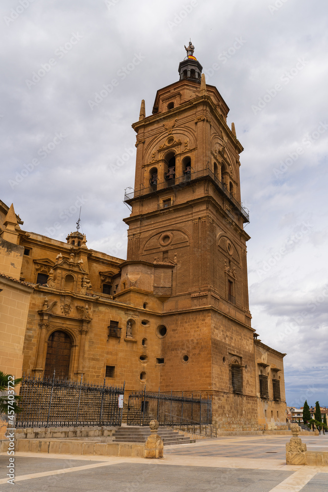 View of the cathedral of Guadix in the province of Granada in Spain 