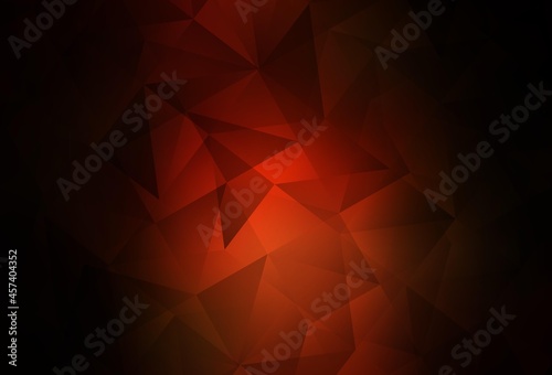 Dark Red vector shining triangular background.