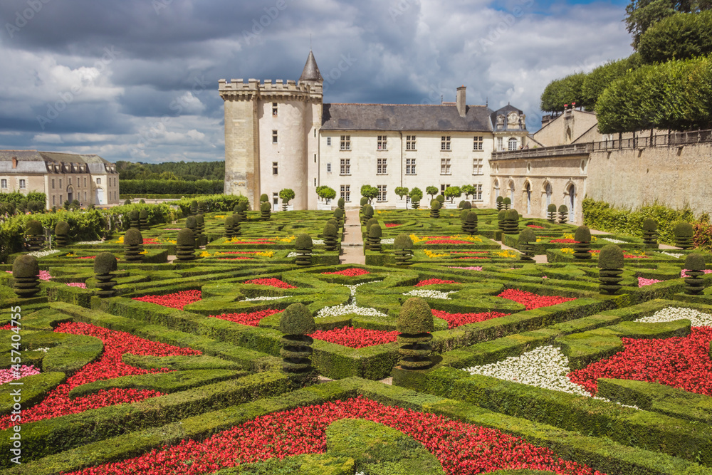 les jardins de Villandry, des jardines dans le style de la Renaissance  dans la vallée de la Loire en Touraine