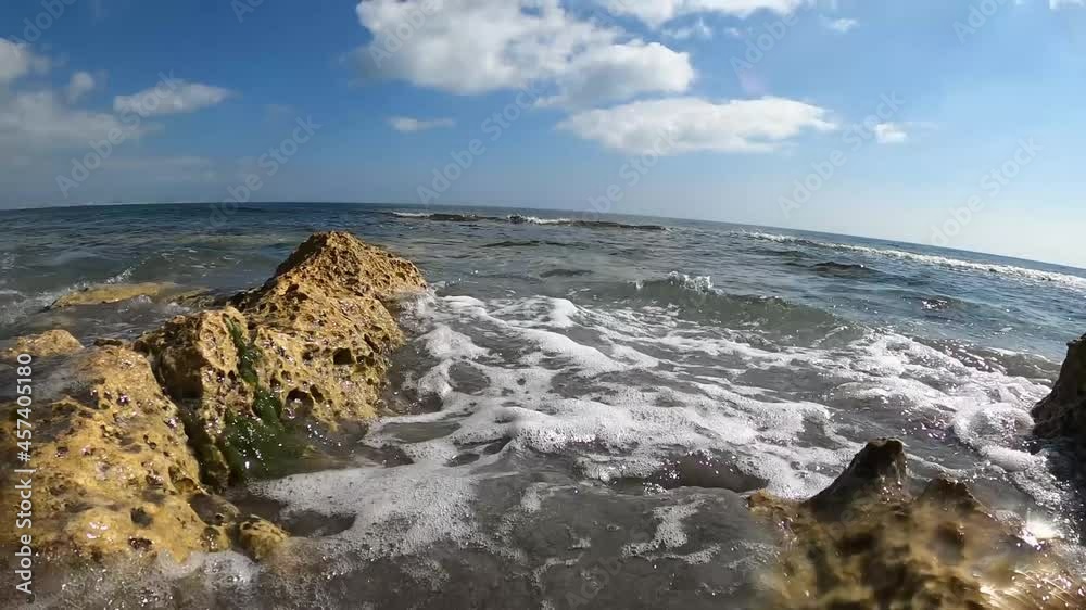 Small waves on the shore of the Mediterranean Sea. relaxation Small waves on the shore of the Mediterranean Sea. relaxation