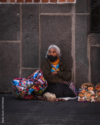 Woman selling in the streets of Mexico