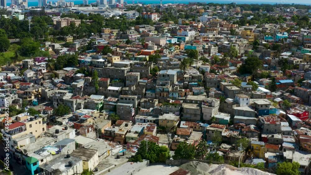 Slums of Santo Domingo Dominican Republic. Poor neighborhoods of houses