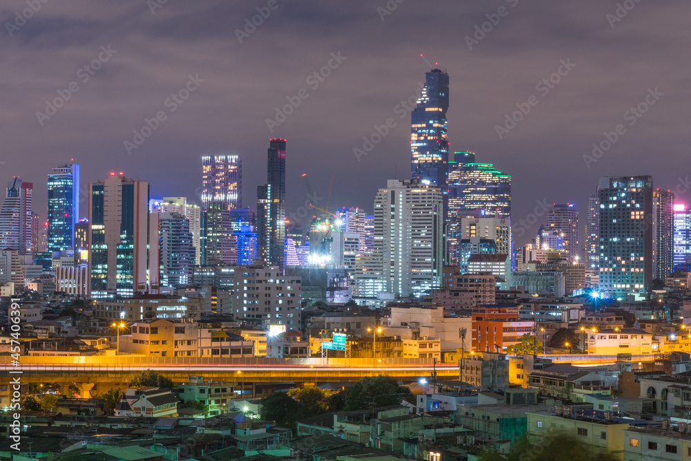 Image of Bangkok city in night.
