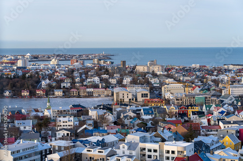 View over Reykjavik city centre on a sunny winter day. © Cavan