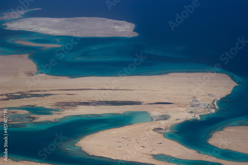 surface of the earth from above  island  lagoon  egypt