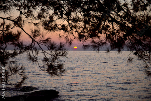 Sunset at the Adriatic See in Istria, Croatia