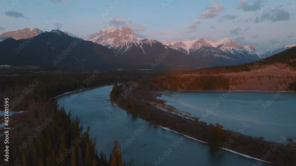 Sunrise Near Canmore Looking West From Bow Valley Parkway Sunrise Near Canmore Looking West From Bow Valley Parkway