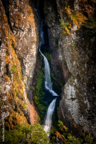 Waterfall in Pitoes das Junias Cascata in Geres national park photo