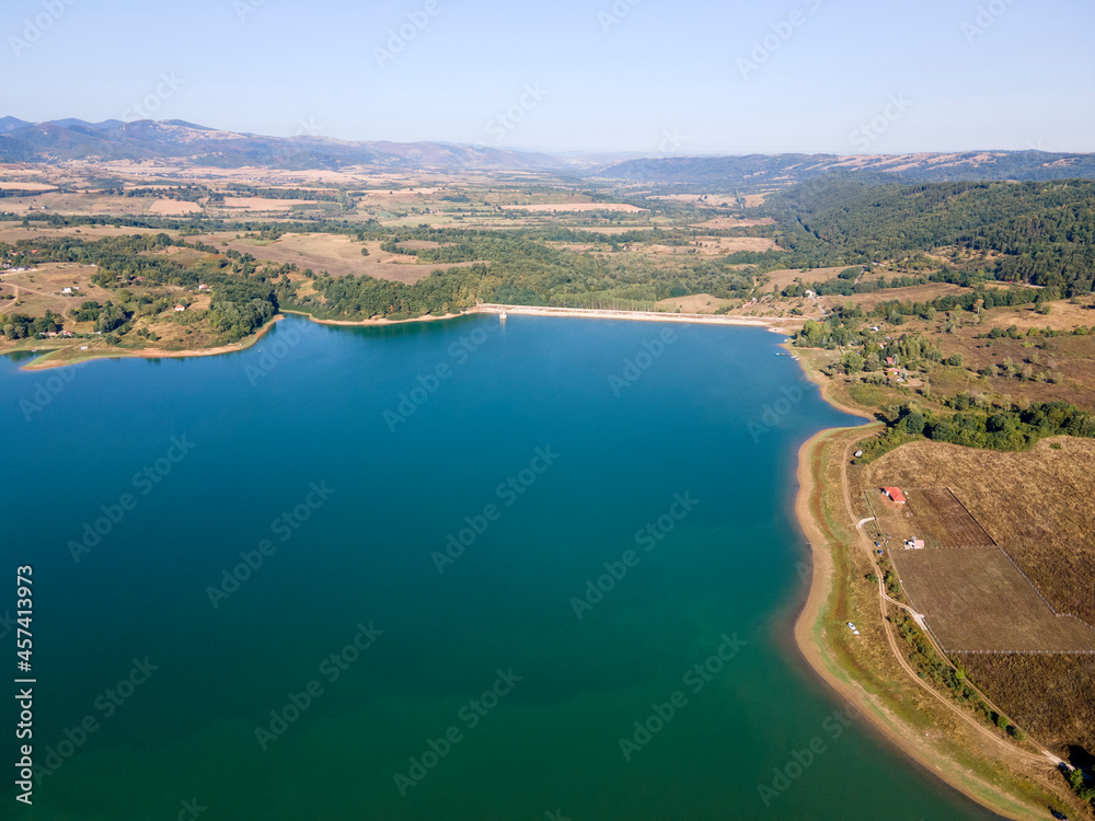 Aerial view of Sopot Reservoir, Bulgaria