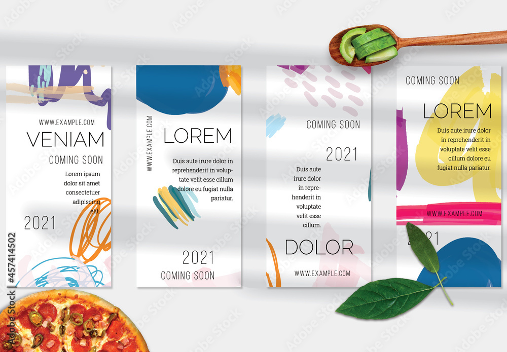 Flyer Layout with Abstract Marker Scribble on White Stock Template ...