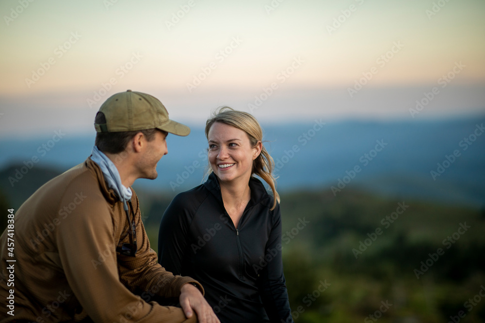 Couple hiking at Mount Rogers in Virginia. Couple hiking at Mount Rogers in Virginia.