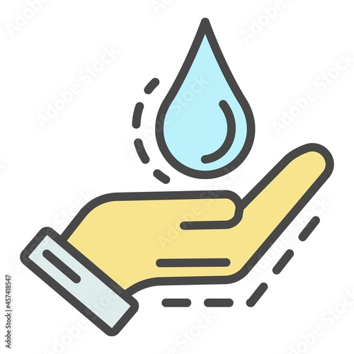 Save water drop icon. Outline save water drop vector icon color flat isolated on white