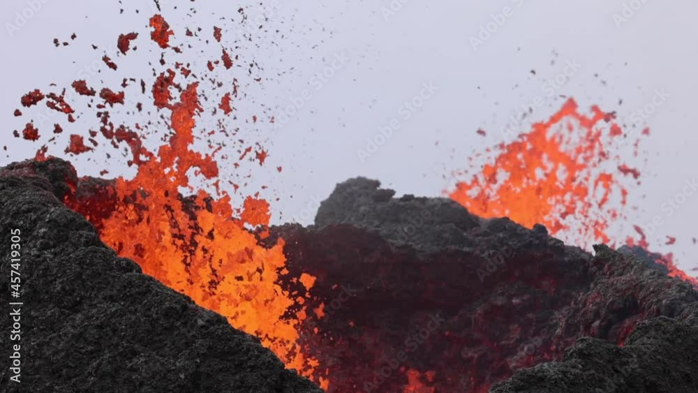 Lava flowing from active volcano in Iceland Lava flowing from active volcano in Iceland