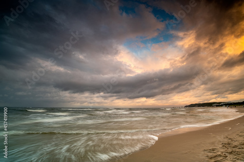Fototapeta Naklejka Na Ścianę i Meble -  Landscape above the sea. Sand, beach and sea. Landscape from the Baltic Sea.