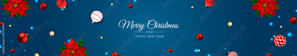 Fototapeta premium Merry Christmas sale banner template. Greeting card, banner, poster, header for website