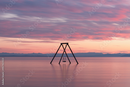 Salton sea lake swing sunset
