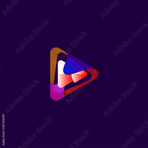 Play Button Logo Gradient Brand For Company