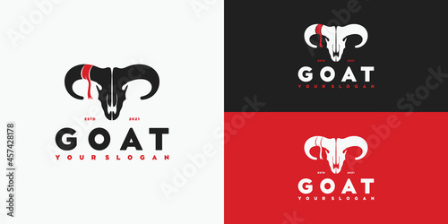 vintage goat head logo, logo for community, hunter, ranch and farm and other