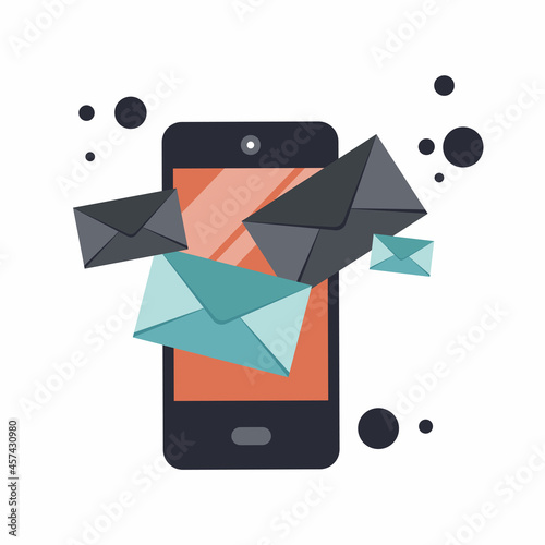 Flat design concept of regularly distributed news publication via e-mail with some topics of interest to its subscribers. Flat vector illustration. Newsletter concept