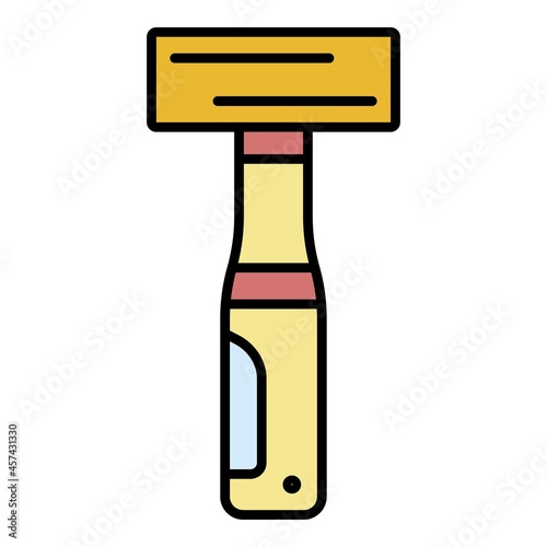 Welder hammer icon. Outline welder hammer vector icon color flat isolated on white