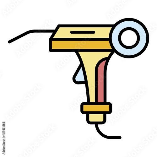 Electrode holder icon. Outline electrode holder vector icon color flat isolated on white