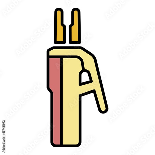 Welder clamp icon. Outline welder clamp vector icon color flat isolated on white