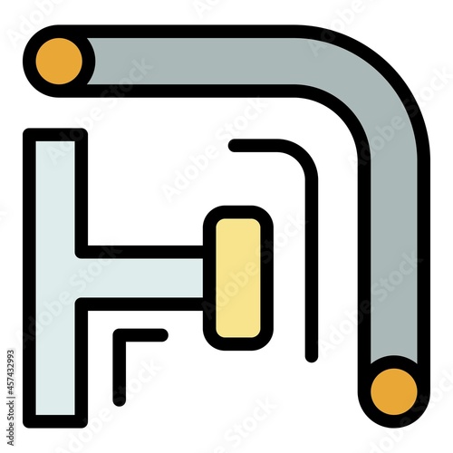 Scaffold pipe icon. Outline illustration of scaffold pipe vector icon color flat isolated on white