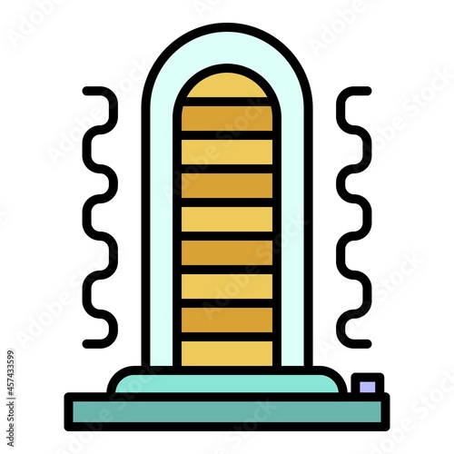 Heater icon. Outline heater vector icon color flat isolated on white