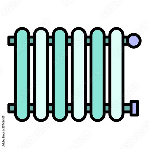 Modern radiator icon. Outline modern radiator vector icon color flat isolated on white