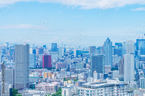 豊洲から見える都市風景 Tokyo city skyline , Japan.