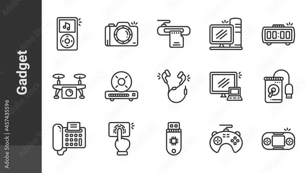 gadget 1 icon, isolated electronic gadget outline icon on light background, perfect for website, blog,  logo, graphic design, social media, UI, mobile app, EPS 10 vector illustration