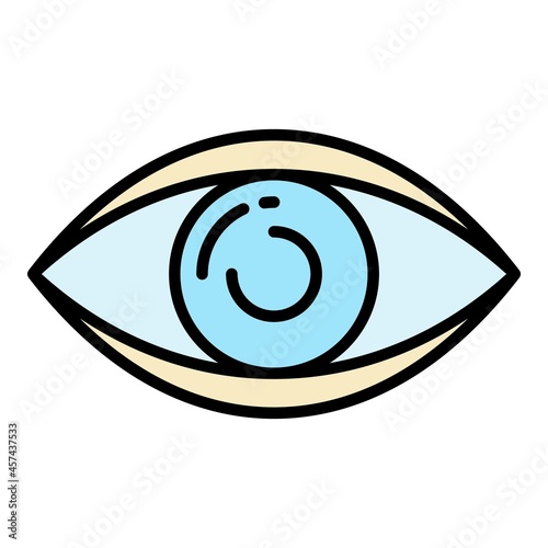 Healthy eye icon. Outline healthy eye vector icon color flat isolated on white