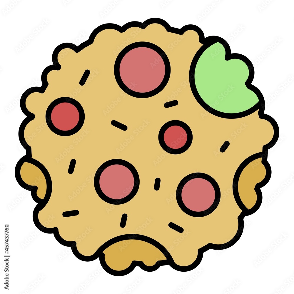 Home made biscuit icon. Outline home made biscuit vector icon color flat isolated on white