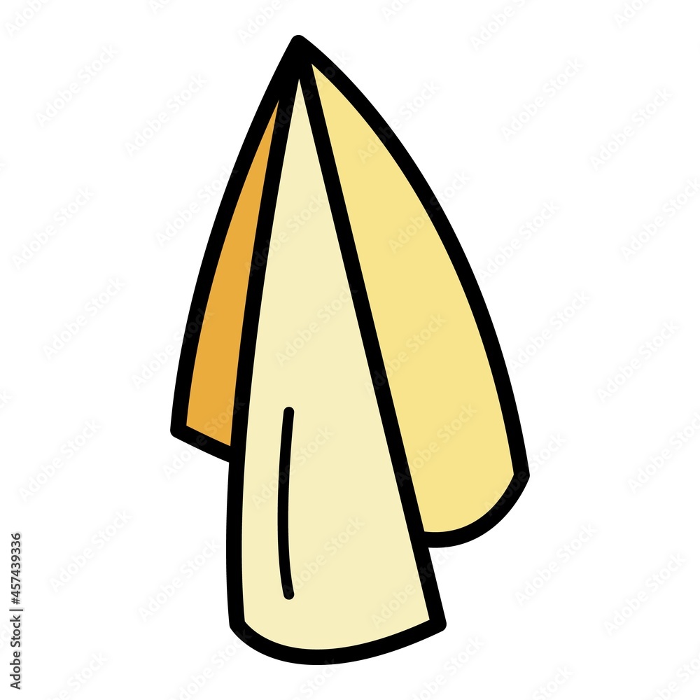 Wet towel icon. Outline wet towel vector icon color flat isolated on white Wet towel icon. Outline wet towel vector icon color flat isolated on white