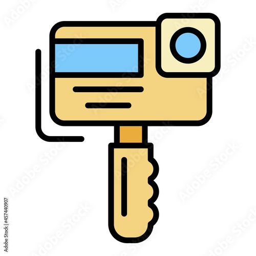 Action camera icon. Outline action camera vector icon color flat isolated on white