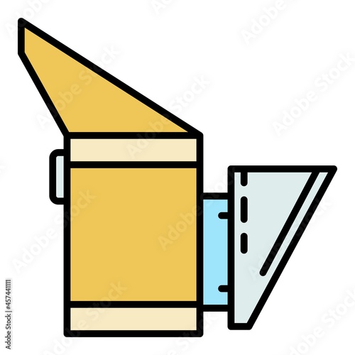 Bee smoker icon. Outline bee smoker vector icon color flat isolated on white