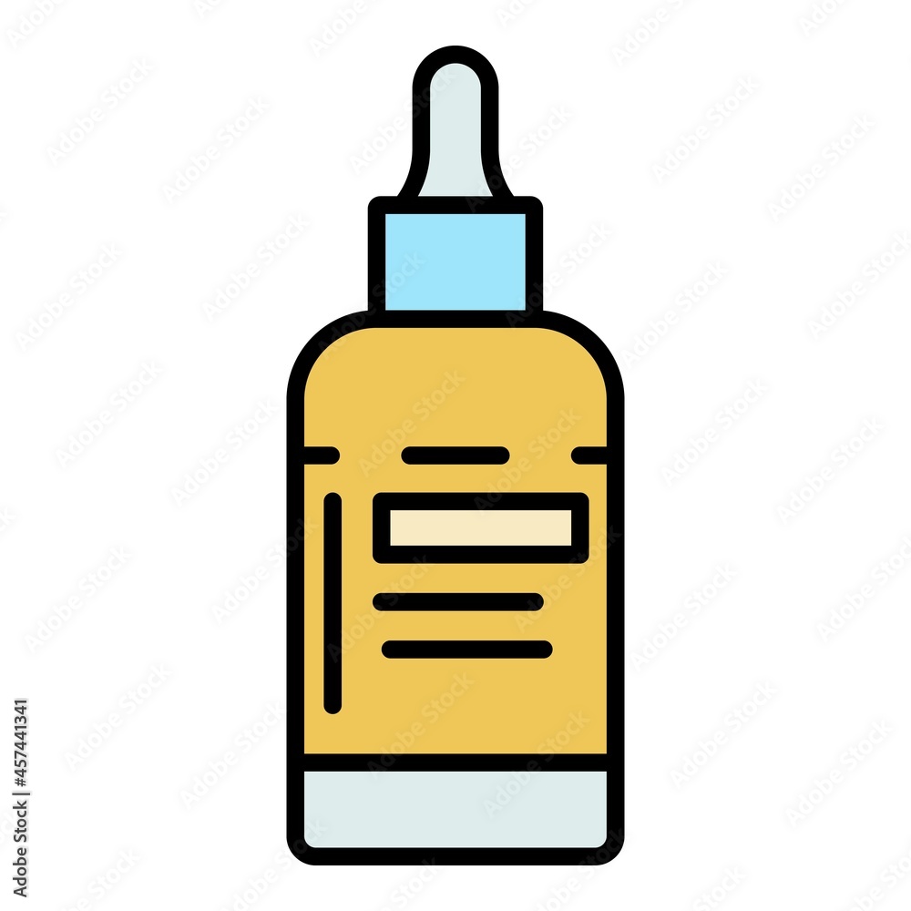 Honey dropper bottle icon. Outline honey dropper bottle vector icon color flat isolated on white Honey dropper bottle icon. Outline honey dropper bottle vector icon color flat isolated on white