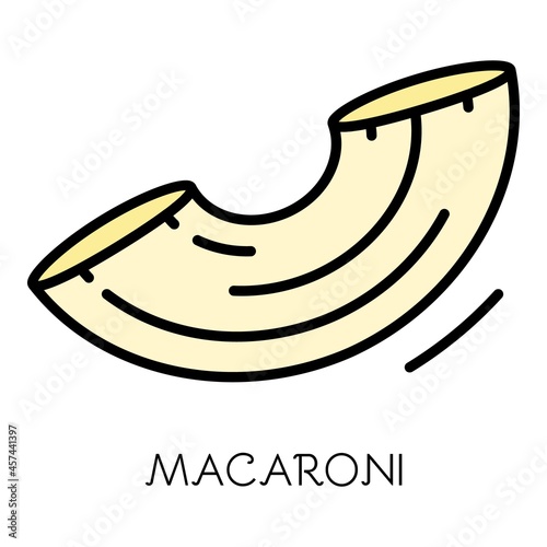 Macaroni icon. Outline macaroni vector icon color flat isolated on white