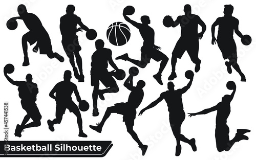 Collection of Black Basketball Player Silhouettes