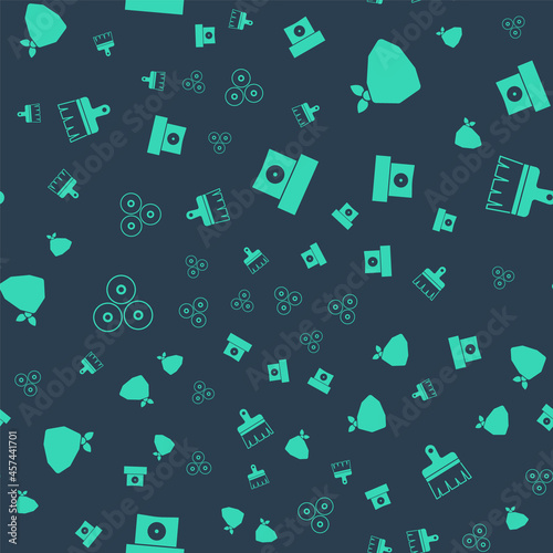 Set Spray can nozzle cap, Vandal, Paint spray and brush on seamless pattern. Vector