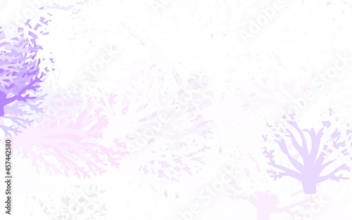 Light Purple  Pink vector doodle texture with leaves  branches.