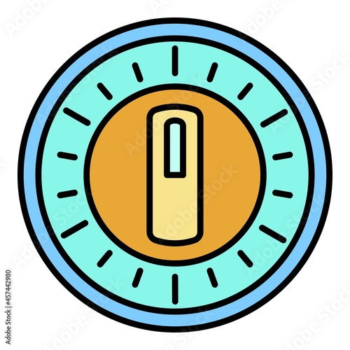 Manual kitchen timer icon. Outline manual kitchen timer vector icon color flat isolated on white