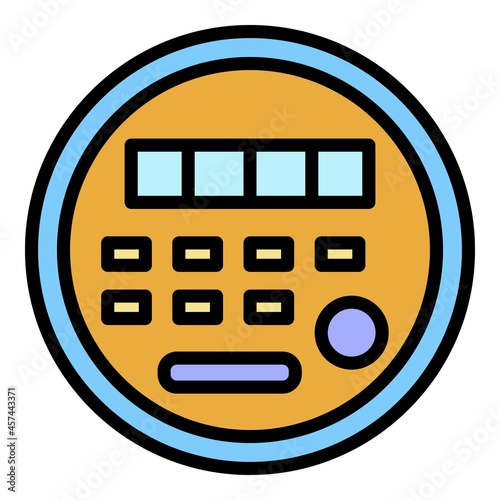 Electric energy meter icon. Outline electric energy meter vector icon color flat isolated on white