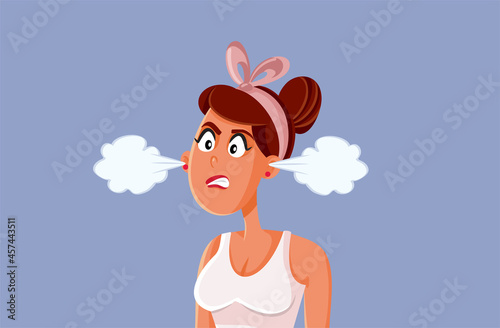 Angry Woman Feeling Outraged Vector Cartoon