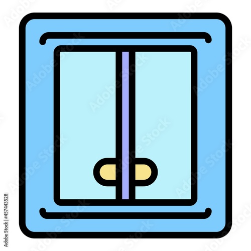 Electric light breaker icon. Outline electric light breaker vector icon color flat isolated on white