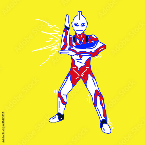 This is a vector mono line for a ultramen, this could be your icon or printed by tees or something else, because this vector so cute.