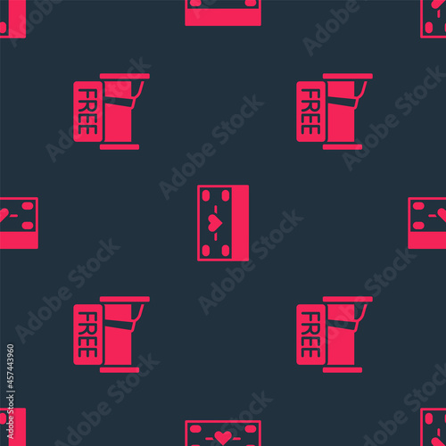 Set Free overnight stay house and Donation and charity on seamless pattern. Vector